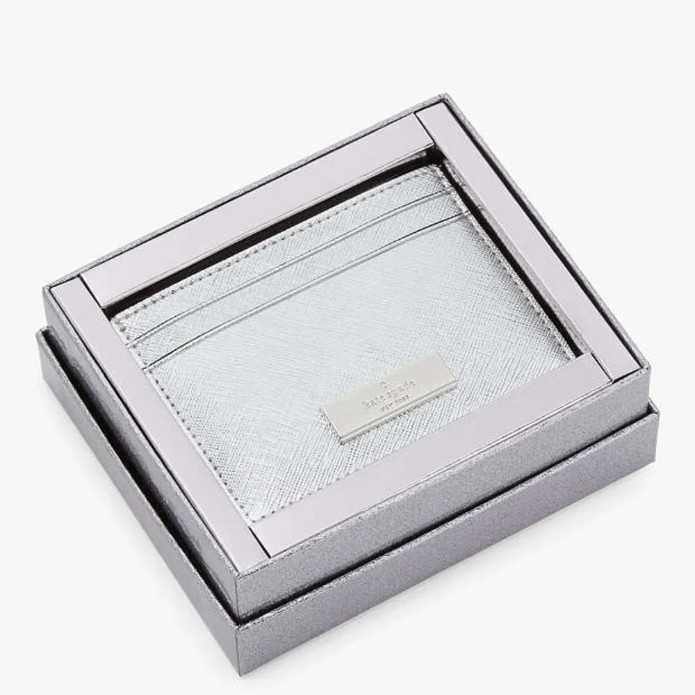 Kate Spade Kenzie Boxed Lunar Light Glitter Small Cardholder. NIB - Picture 1 of 5